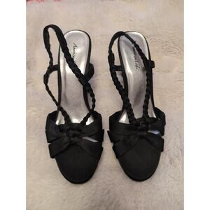 American Eagle Black Heels 9.5 Braided‎ Straps